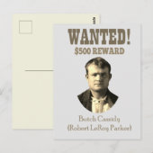 Butch Cassidy Wanted 🚨 Wild West Outlaw USA ポストカード (正面/裏面)