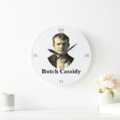 Butch Cassidy Wanted 🚨 Wild West Outlaw USA ラージ壁時計 (ホーム)