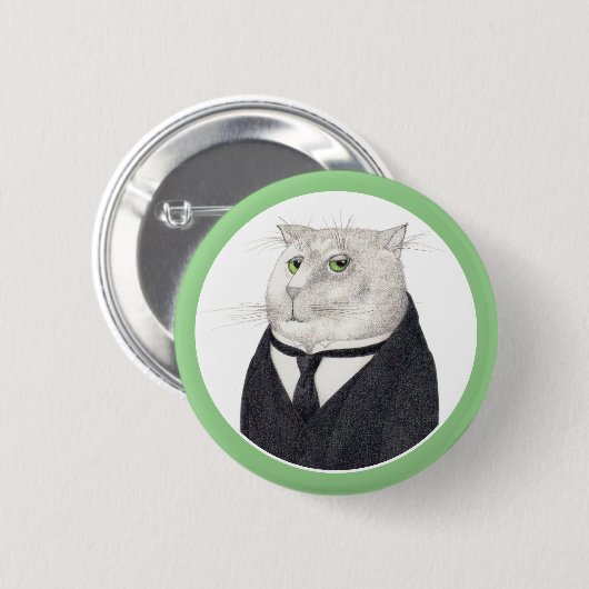 BUTLER CATラウンドピンボタン 缶バッジ (正面&裏面)