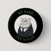 BUTLER CAT名タグバッジピンボタンIII 缶バッジ (正面)