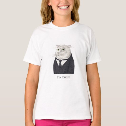 BUTLER CAT Girls'Basic Tシャツ (正面)