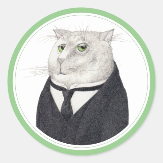 BUTLER CAT Large Round Stickers ラウンドシール (正面)
