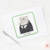 BUTLER CAT Large Squareステッカー+文字 スクエアシール (封筒)
