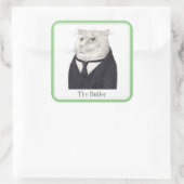 BUTLER CAT Large Squareステッカー+文字 スクエアシール (バッグ)