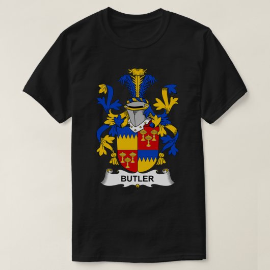 Butler Coat of Arms Family Crest  Tシャツ (デザイン正面)