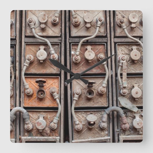 Butteの廃坑の産業用機器 スクエア壁時計 (正面)