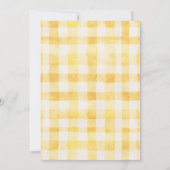 Butter Believe It Yellow Gingham Boy Baby Shower 招待状 (裏面)