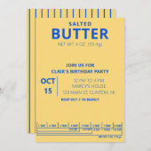 Butter Birthday Party Cooking party 招待状 (正面/裏面)