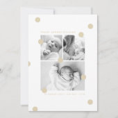 Butter Dots Baby Photo Collage Birth Announcement 案内状 (正面)