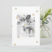 Butter Dots Baby Photo Collage Birth Announcement 案内状 (スタンド正面)