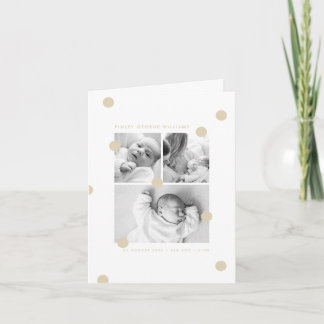 Butter Dotty Baby Photo Collage Birth Announcement 案内状