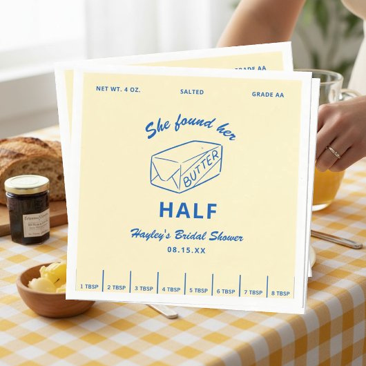 Butter Half Butter Themed Bridal Shower スタンダードカクテルナプキン