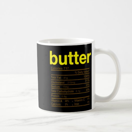 Butter Nutrition Facts Funny Thanksgiving Christma コーヒーマグカップ (右)