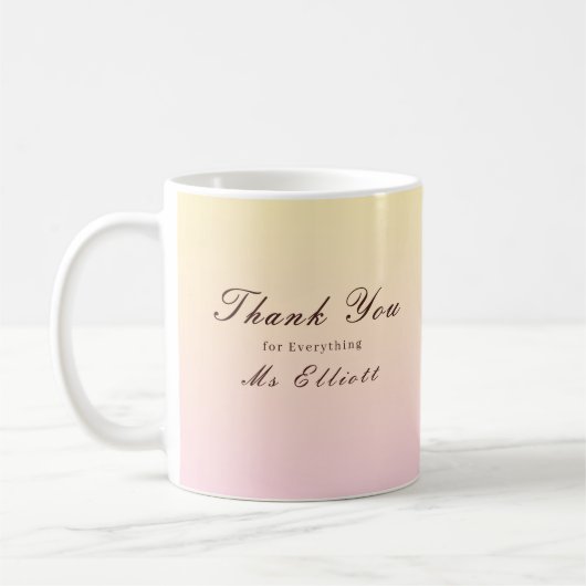 Butter Pink - Personalised Thank You Teacher Mug コーヒーマグカップ (左)