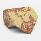 Butter Red Toile Silky人の女性メンズの首のタイ ネクタイ (ロール)