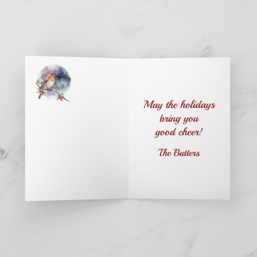 Butter Tartan w/Robin Personalized Xmas カード (内部)