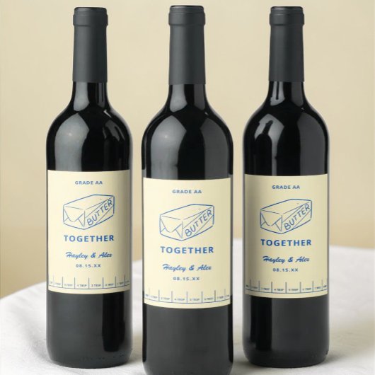 Butter Themed Butter Together Bridal Shower ワインラベル