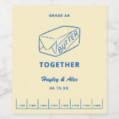 Butter Themed Butter Together Bridal Shower ワインラベル (シングルラベル)