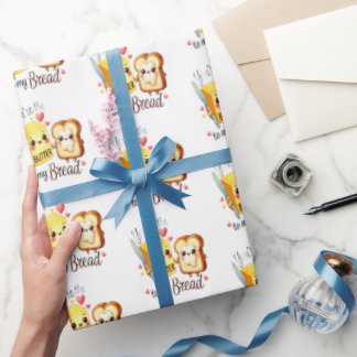 Butter To My Bread Love Gift Wrapping Paper ラッピングペーパー