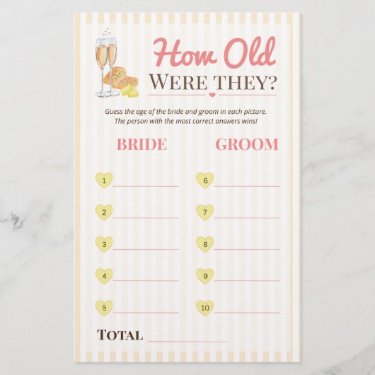 Butter Together bridal Game How Old Were They ? (正面)