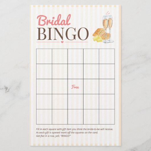 Butter Together Bridal Shower BINGO Game (正面)