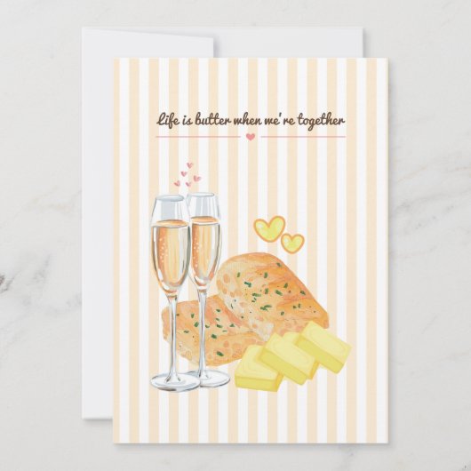 Butter Together Bridal Shower Butter & Bread Theme 招待状 (裏面)