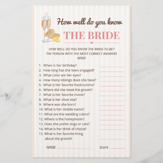Butter Together Bridal Shower Game  (正面)