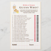 Butter Together Bridal Shower Guess Who Game  (正面)