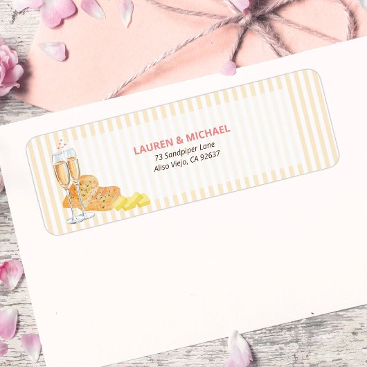 Butter Together Bridal Shower Return Address  ラベル