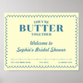 Butter Together Yellow & Blue Vintage Welcome ポスター (正面)
