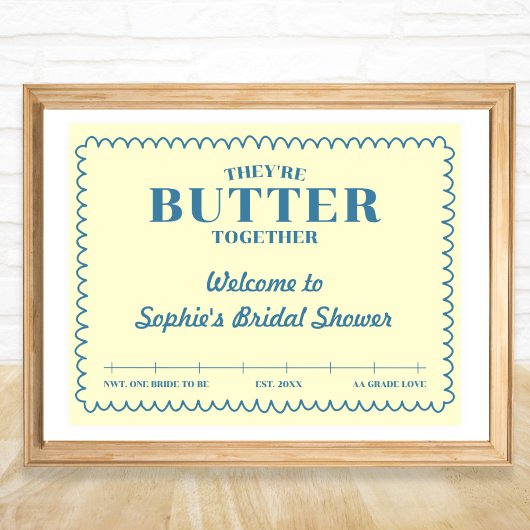 Butter Together Yellow & Blue Vintage Welcome ポスター