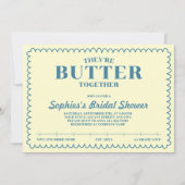 Butter Together Yellow Vintage Bridal Shower 招待状 (正面)