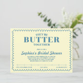 Butter Together Yellow Vintage Bridal Shower 招待状 (スタンド正面)