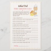 Butter -What Did The Groom Say? Bridal Shower Game (正面)