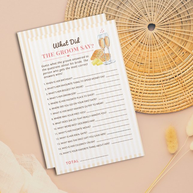 Butter -What Did The Groom Say? Bridal Shower Game (クリエイターアップロード済み)