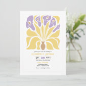 Butter & Wisteria Abstract Floral Boho Wedding 招待状 (スタンド正面)