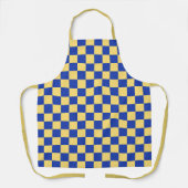 Butter yellow and blue checkered board pattern エプロン (正面)