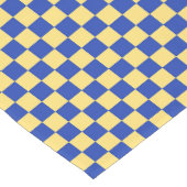 Butter yellow and blue checkered board pattern ショートテーブルランナー (コーナー)
