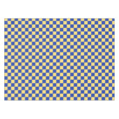 Butter yellow and blue checkered board pattern テーブルクロス (正面(横))