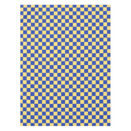 Butter yellow and blue checkered board pattern テーブルクロス