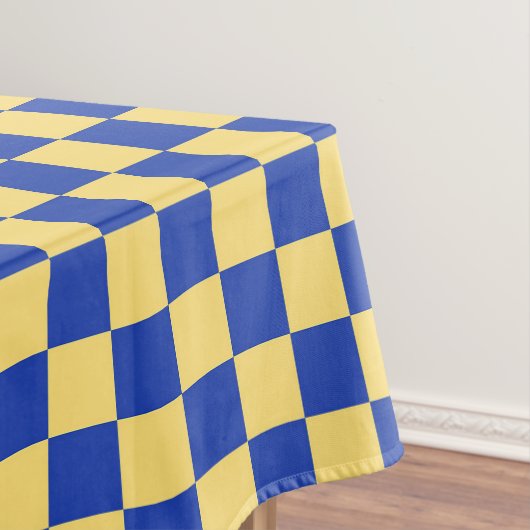 Butter yellow and blue checkered board pattern テーブルクロス (インサイチュ)
