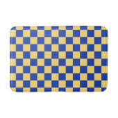 Butter yellow and blue checkered board pattern バスマット (正面)