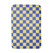 Butter yellow and blue checkered board pattern バスマット (正面縦)