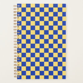 Butter yellow and blue checkered board pattern プランナー手帳