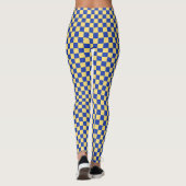 Butter yellow and blue checkered board pattern レギンス (裏面)