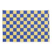 Butter yellow and blue checkered board pattern 枕カバー (裏面-右)