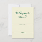 Butter Yellow and Green Simple RSVP Card (正面)
