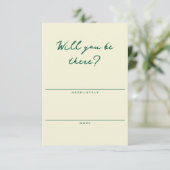 Butter Yellow and Green Simple RSVP Card (スタンド正面)