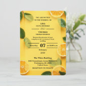 Butter Yellow Citrus Wedding Invitation 招待状 (スタンド正面)