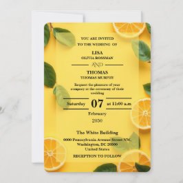 Butter Yellow Citrus Wedding Invitation 招待状